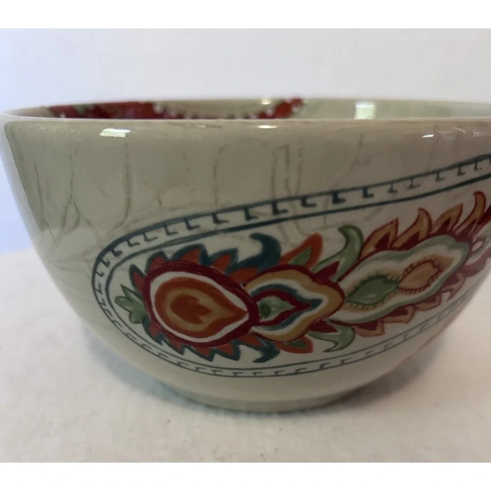 Table Tops Gallery Multi-Paisley 10-Inch & 6-inch‎ Serving Bowls Dishwasher Safe